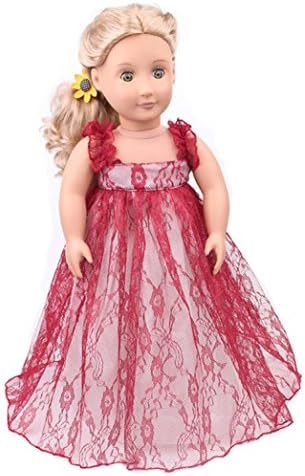 Wensltd Doll Clothes for 18 Inch Dolls Pretty Lace Dress Fits American Girl Dolls