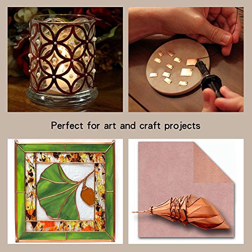 Copper Foil Tape with Single-Side Sheets 11.8inch x 0.24yard(30cm x 22.5cm) Conductive Adhesive Stained Glass Guitar Soldering Electrical Repairs Grounding EMI Shielding (2 Pcs) - Thumbnail 5