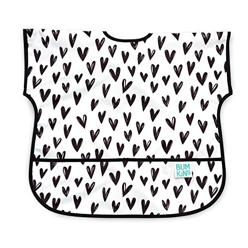 Bumkins Baby Toddler Bib, Waterproof Junior Bib, Hearts (1-3 Years)