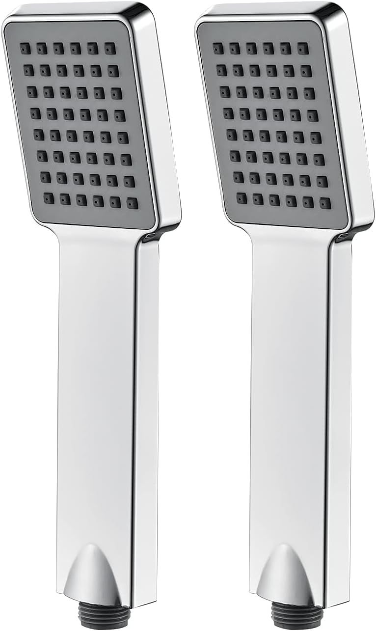 Ibergrif M20202 Square Rainfall Shower Head Universal Handheld Chrome Pack of 2