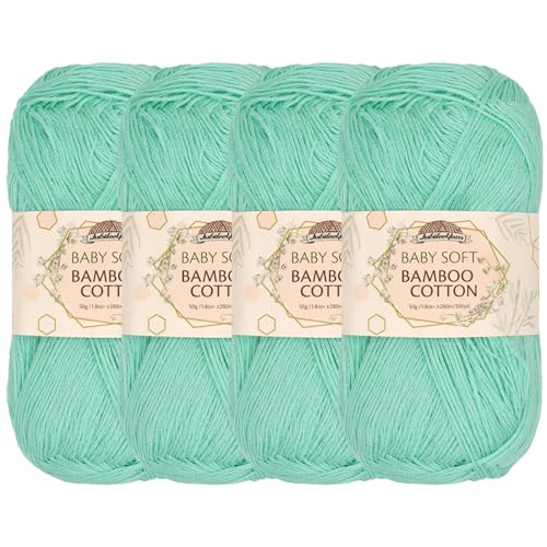 JubileeYarn Baby Soft Bamboo Cotton Yarn - 50g/Skein - Caribbean Reef - 4 Skeins