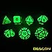 Bescon Super Glow in The Dark Metal Polyhedral D&D Dice Set of 7 Luminous Metallic RPG Role Playing Game Dice 7pcs Set D4-D20