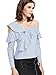 SheIn Women's Cute Asymmetric Cold Shoulder Blouse Top