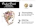 BAMOER 18K Rose Gold Plated Multicolor Cubic Zirconia Flower Earrings Necklace Ring Set for Women Girls CZ Jewelry Sets Size 8 Ring