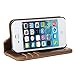 GMYLE iPhone 4S Wallet Case, Book Case Vintage for iPhone 4 4S - Brown Classic [Crazy Horse Pattern] [PU Leather] Book style Flip Folio Case Cover