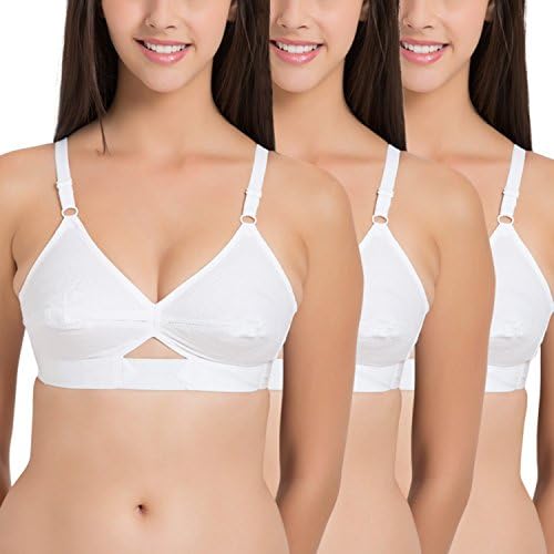 Centra Women's White Centre Fit Pure Cotton Bra (Pack of 3)