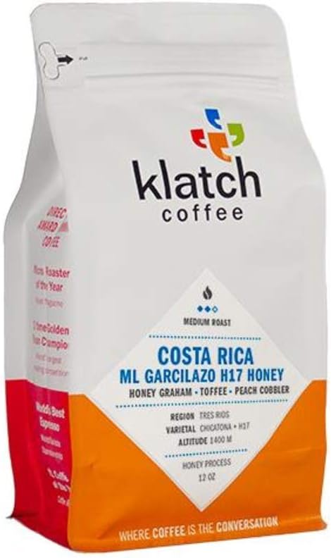 Klatch Coffee "Costa Rica ML Garcilazo H17 Honey" Medium Roasted Whole Bean Coffee - 2 Pound Bag