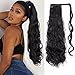 Stamped Glorious 24 Inch Long Ponytail Extensions, Natural Black, Size 24 Inch
