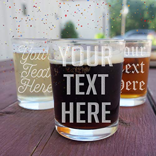 2pk Personalized Etched Custom Message 2.5oz Shot Glasses