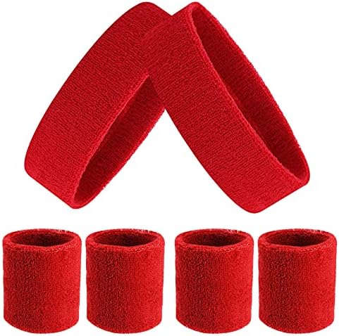 ASTER Headband Wristband Set, Including Sports Headband and Wristband Sports Band Colorful Striped Sweatband for Men and Women Basketball Soccer Yoga Badminton Tennis Volleyball Golf