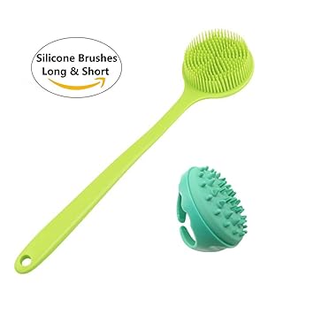 Badebürste, COSTOM Dusche Körper Bürste, Silikon Langer Handgriff und