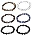 FUNRUN JEWELRY 6PCS Bead Bracelets for Men Women Natural Stone Mala Bracelet (A: 6 PCS Style1)