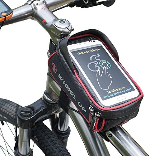 VANPIE Bike Bag,Waterproof MTB Phone Bag Bike Frame Pannier with TPU Touch Screen Headphone Jack for iPhone 8 7 7s/Samsung Galaxy note 7 Below 6.2 Inch