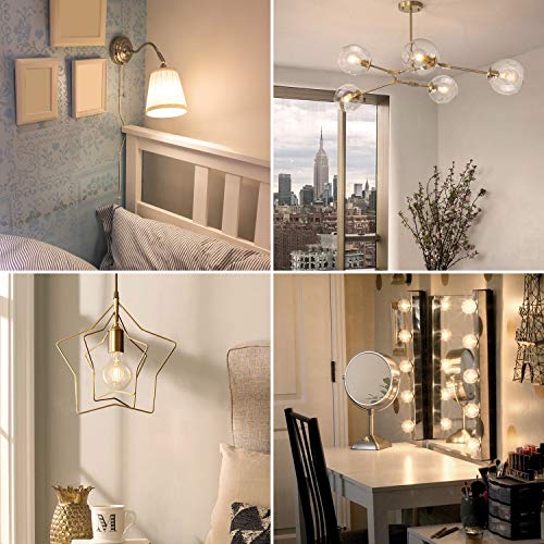 G25 Led Edison Bulb Dimmable LED Globe Light Bulb 60W Equivalent 2700K Soft White 600LM 6W Led Filament Bulb E26 Standard Base Decorative Vanity Bulbs for Makeup Mirror, Bathroom, 4 Pack, by Boncoo