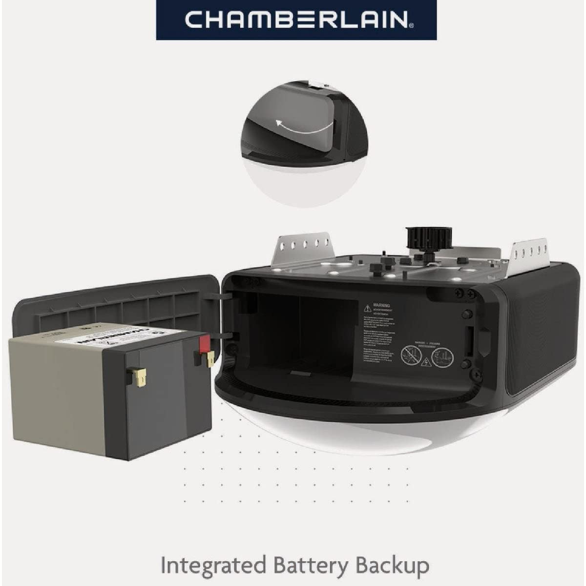 Chamberlain B6753T Smart Garage Door Opener, Video Streaming & Advanced Corner LED Lighting-myQ Smartphone Controlled-Ultra Quiet, Strong Belt Drive & MAX Lifting Power - View 4