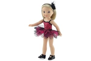 Emily Rose 14 Inch Doll Clothes Accessories | 5 Piece 14" Doll Jazz Ballet Ballerina Dance Recital Outfit, Includes Real Tap Shoes! | Gift Boxed! | Compatible with American Girl Wellie Wishers Dolls