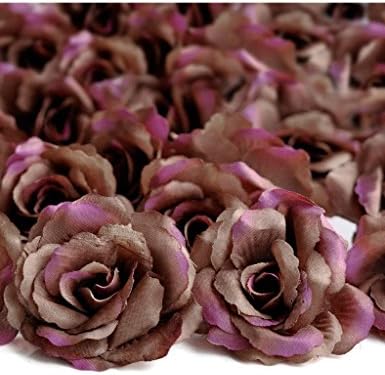 Freshheart 20pcs Artificial Big Rose Flower Heads Gradient Coffee Wedding HS8-12