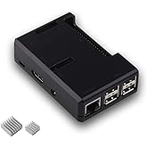 iUniker Raspberry Pi 3 Case - Transparent with Heatsink for Pi 3B+, 3B, 2B - Black