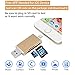 Fixget 3 in 1 USB Memeory Card Reader, MiCROSD/TF/SD Card Reader Adapter with Lightning, USB & Micro USB Interfaces, USB/Lightning Memory Card Reader for Android Device/Mac/PC/iPhone/iPad/iOS - Gold