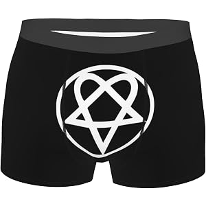 KRFYNCA Heartagram Underwear Men's Sport Performance Boxer Briefs Cool Waistband Stretchy Brief Trunks