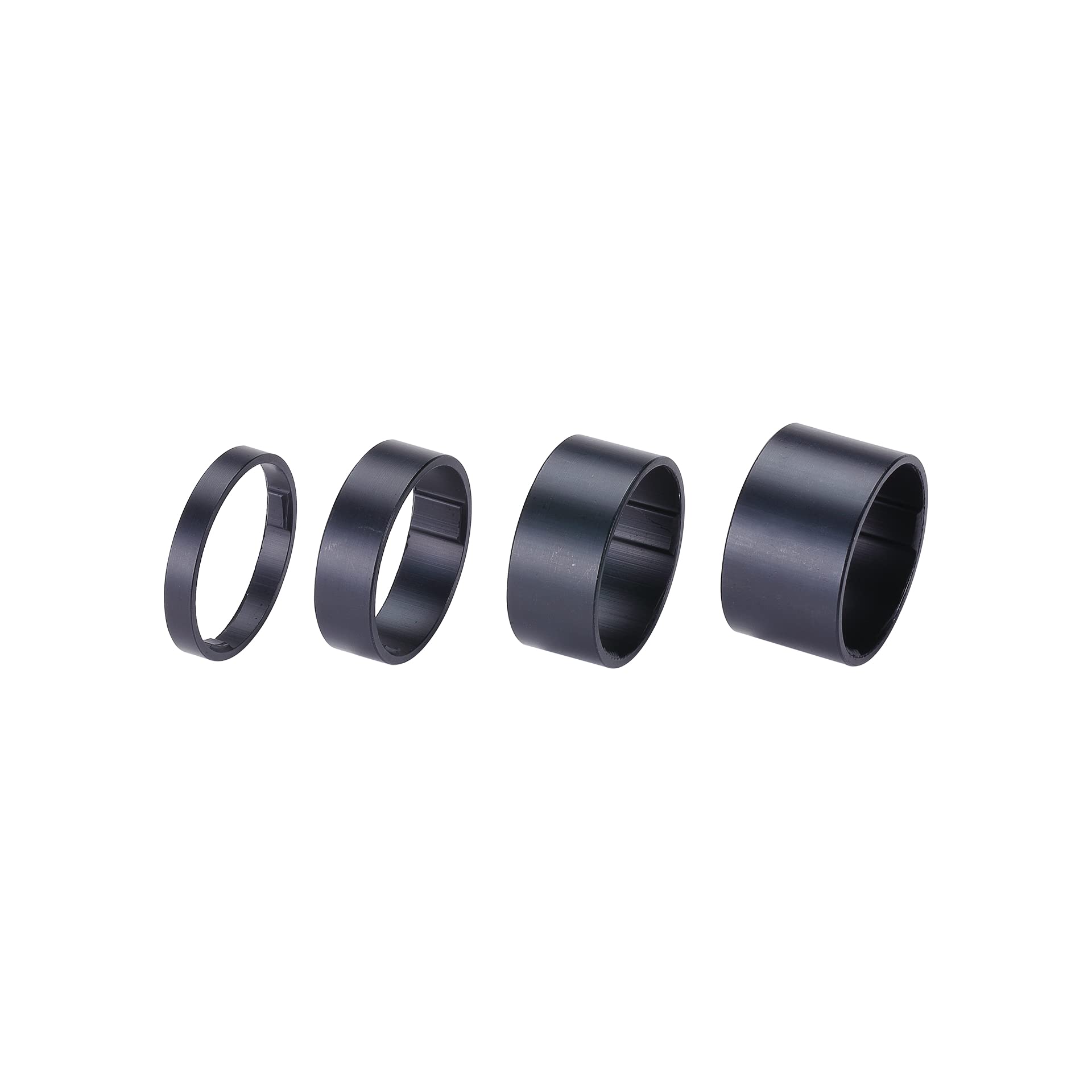 BBB Cycling Matt Black Aluminium Spacers Ultra Lightweight Unique Design Set Of 4 Spacers 1.1/8” LightSpace Headset BHP-36