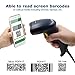 TEEMI 2D QR Barcode Scanner, USB Wired Virtual COM Port Handheld Omnidirectional Scanning, Digital Coupon Screen Code Driver License Scan for Mac OS and Android with OTG Adapter, Window PC, Linux