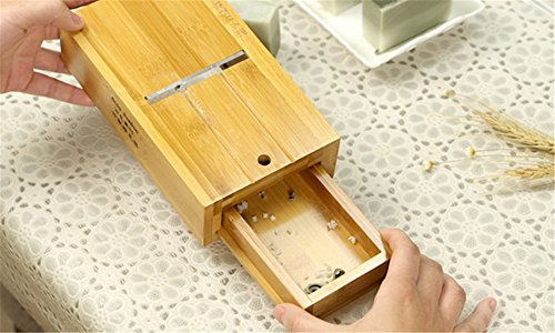 FantasyDay Multi-function Practical Adjustable Bamboo Soap Cutter Drawer Box Soap Beveler Planer Soap Trimming Tool for Handmade Soaps and Candles Trimming DIY Craft Soap Making Kitchen Tool - Thumbnail 6