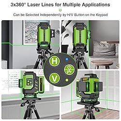 Huepar Laser level 3D Green Beam Tiling Floor Laser