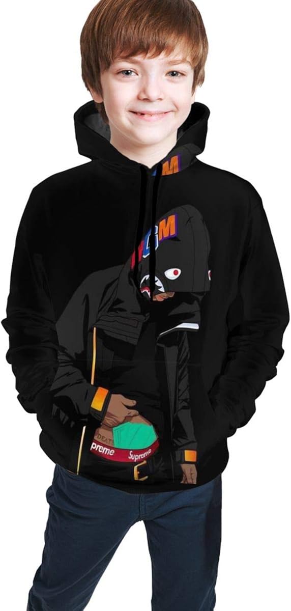 Unisex 3D Print Ba-pe Shark Mouth Teeth Hooded with Pocket Sweatshirt for Boys/Girls/Teen/Kid