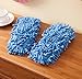 handrong 2 Pairs Microfiber Slipper Cleaning Mop Slippers Washable Detachable House Shoe Cover Dust Floor Cleaner for Bathroom Office Kitchen, Blue + Rose Red