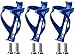 Basecamp Mountain Bike Bicycle Cycling Plastic Water Bottle Holder Cages Pack of 3 with 6 Screws Cycling Equipment Bike Accessories (Blue)