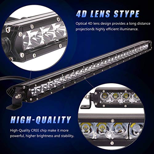 Slim LED Light Bar, KOYA Light 7.5"18W CREE Single Row Spot Flood Combo