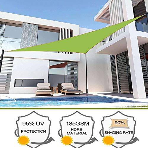 FOGUO 6x6x6m Sonnensegel Wasserdicht Dreieck, Sonnenschutz Segel Dreieckig, Sonnenschutz Wasserabweisend Polyester für… – Bild 7