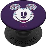 Disney Year of The Mouse Floral Mickey on Purple PopSockets Adhesive PopGrip