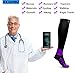 Compression Socks Men Women for Edema, Varicose Veins, Diabetic Socks Purple Black L