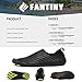 CIOR Men Women's Barefoot Quick-Dry Water Sports Aqua Shoes with 14 Drainage Holes for Swim, Walking, Yoga, Lake, Beach, Garden, Park, Driving,SYY04,w.black,45