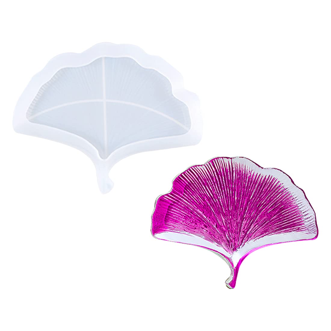 Voyyphixa Resin Tray Mould, Ginkgo Leaf Tray Moulds Silicone, Trinket Dish Mould for Epoxy Resin, DIY Jewelry Plate, Home Decor