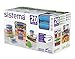 Sistema 20-Piece Food Storage Containers with Lids and Salad Dressing and Condiment Containers, Dishwasher Safe, Color May Vary