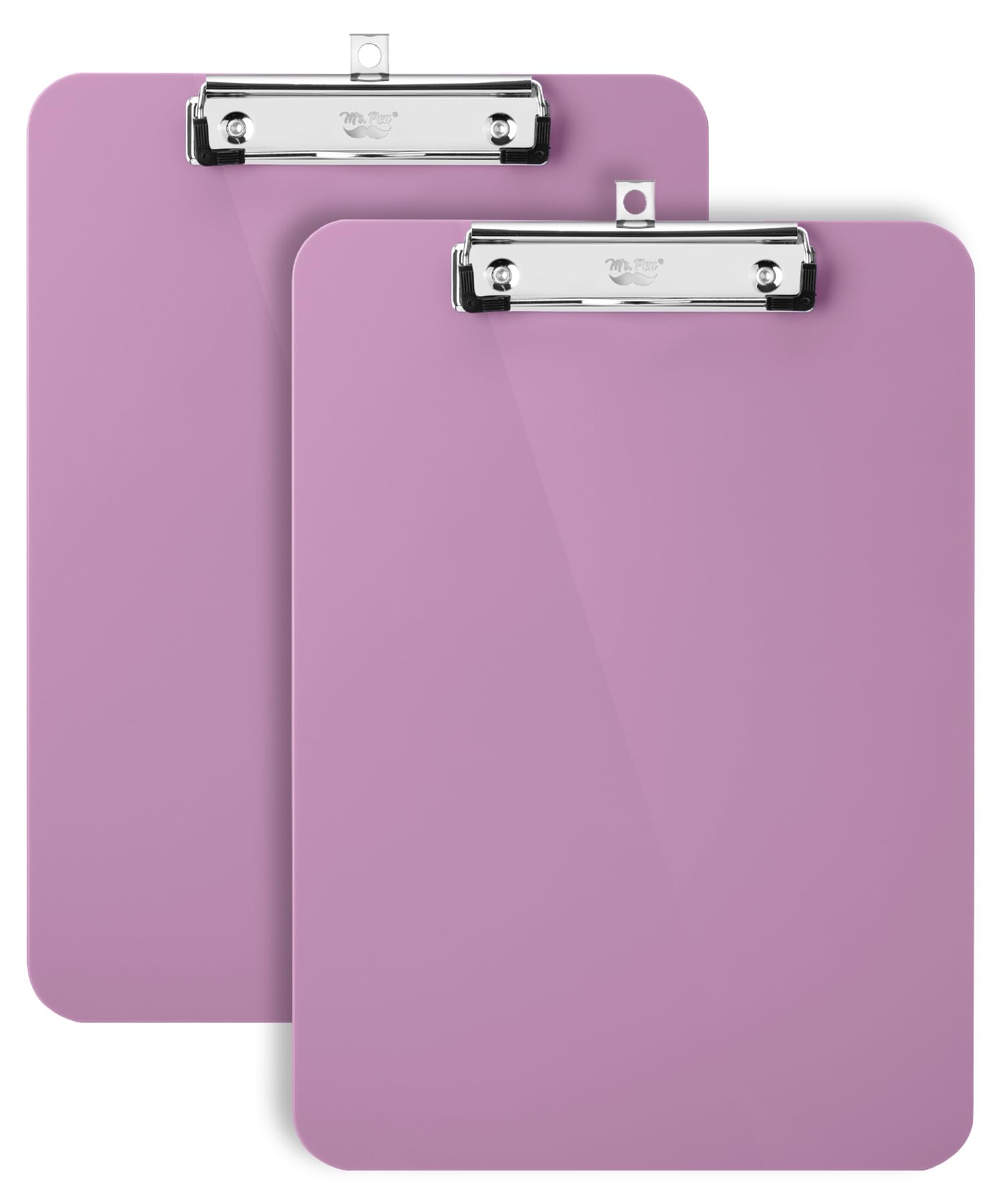 Photo 1 of Mr. Pen- Plastic Clipboard, 12.5" x 9", 2 Pack, Lavender Mist Clipboard Plastic, Low-Profile Metal Clip with Retractable Hanging Hole