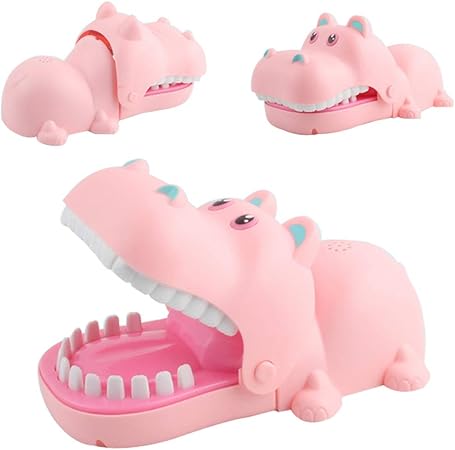 Amazon Yiteng 痛いワニ カバ 特大 ワニワニパニックおもちゃ 口歯咬合 危機一発ゲーム 電池不要 忘年会 クリスマス 新年 パーティ玩具 カバ ピンク ポータブル ポケットゲーム おもちゃ