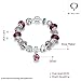 Naivo Designer Inspired Crystal Snake Chain Murano Glass Beads Charm Bracelet - 50 Shades of Love-Purple Topaz