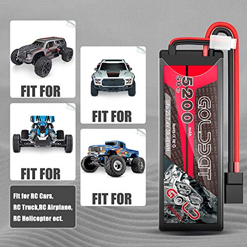 GOLDBAT Lipo 2s 5200mAh RC Batterie 7.4V 50C 2S LiPo Batterie Hardcase Lipo Pack Compatible Avec TRX Plug Pour RC Evader… – Bild 6