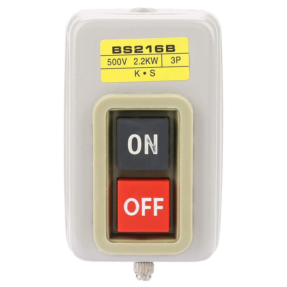 Motor On Off Switch 3P Self Locking Power Push Button Switch 110/220/380V 10A