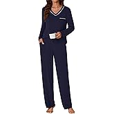 KIFOVEN Women’s Pajamas Set 2 Pieces Long Sleeve Sleepwear with Pants Cotton Pjs Lounge Set