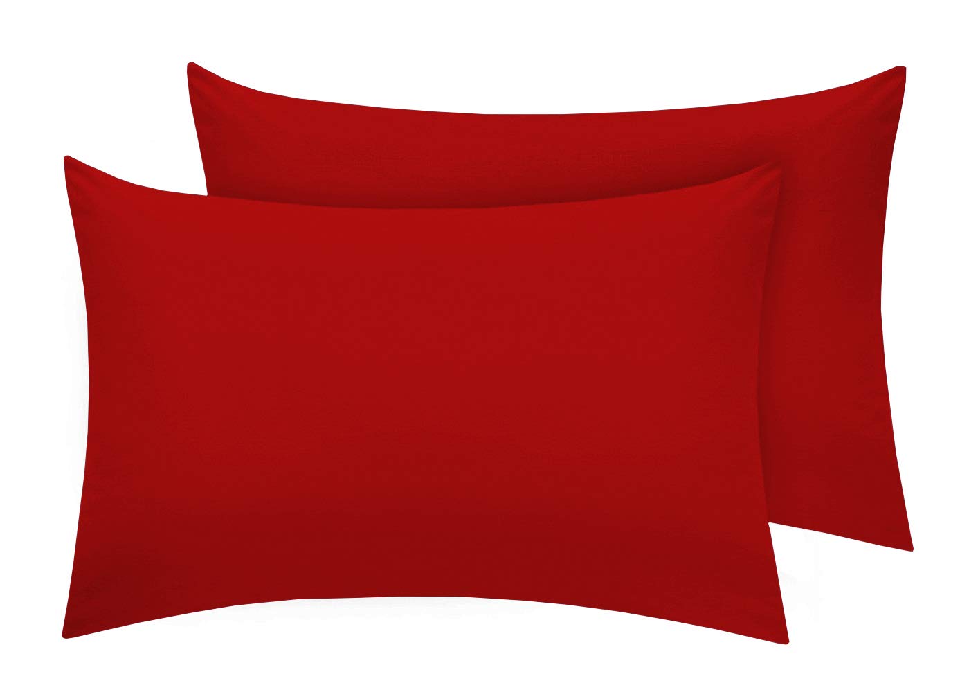 Premium |Pack of 4| Housewife Pillow Case / Cover | 50x75cm | Luxury Polycotton Bedroom Plain Dyed Housewife Bedding Pillowcases (Red)