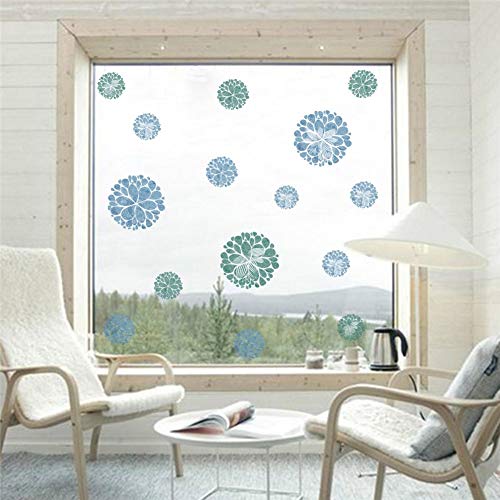 IARTTOP Watercolor Blooming Flower Wall Decal, Attractive Fireworks Pattern Sticker for Holiday Decoration, Great Circle Window Cling Decor and Girls Bedroom Decor