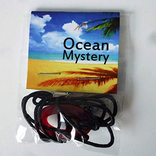Ocean mystery scarlet surf beach sea glass yoga meditation karma oval small beautiful pendant handmade necklace, unisex surfing jewelry on a waxed cotton 26 inch cord