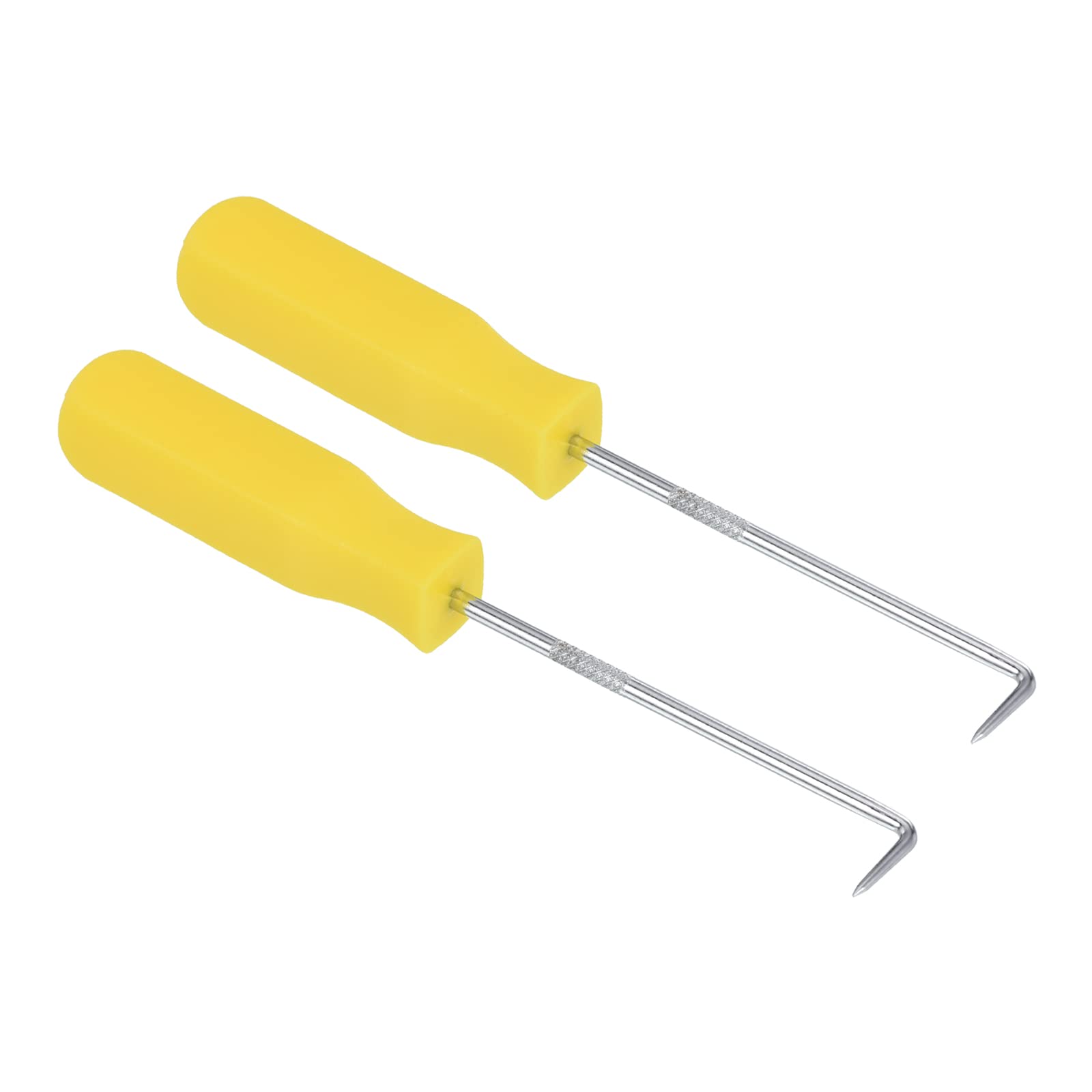 PATIKIL O-Ring 90 Degree Picks 142mm, 2 Pcs Oil Seal Gasket Precision Screwdriver Puller Remover Removal Tool, Yellow