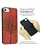 YFWOOD Compatible with Case iPhone 7 /8 , Real Wood Engraving Tree Soft Rubber Cushion Shock Absorption Flexible Anti-Scratch Bumper Protective for iPhone 8 Case
