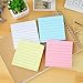 HONESTY 12 Pads/Pack Lined Sticky Notes 3 Inch X 3 Inch 80 Sheets/Pad Easy Post 5 Colors (Pink White Blue Yellow Brown)